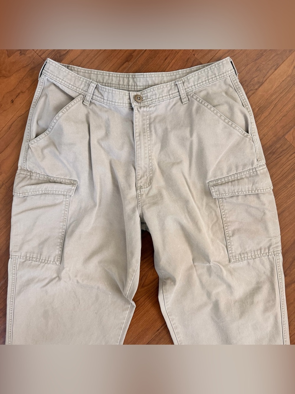 Vintage Polo Jeans Co. Ralph Lauren Y2K Baggy Khaki Cargo Pants 36x32 Cotton - Picture 4 of 11